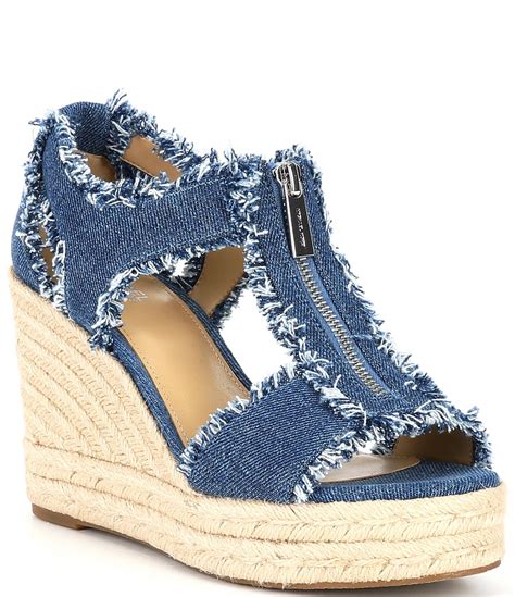 michael kors berkley platform sandals black|michael kors denim wedges.